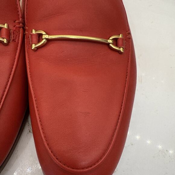 Sam Edelman Lounette Loafer Womens 8M Red Leather Slip-On Gold Accent - Picture 3 of 9